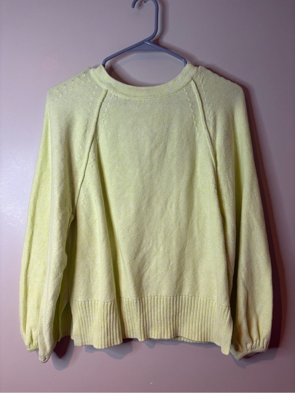 By Anthropologie Lemon Lime Crewneck Tie Back Sweater EUC
